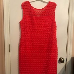 Midi Fitted Coral Dress